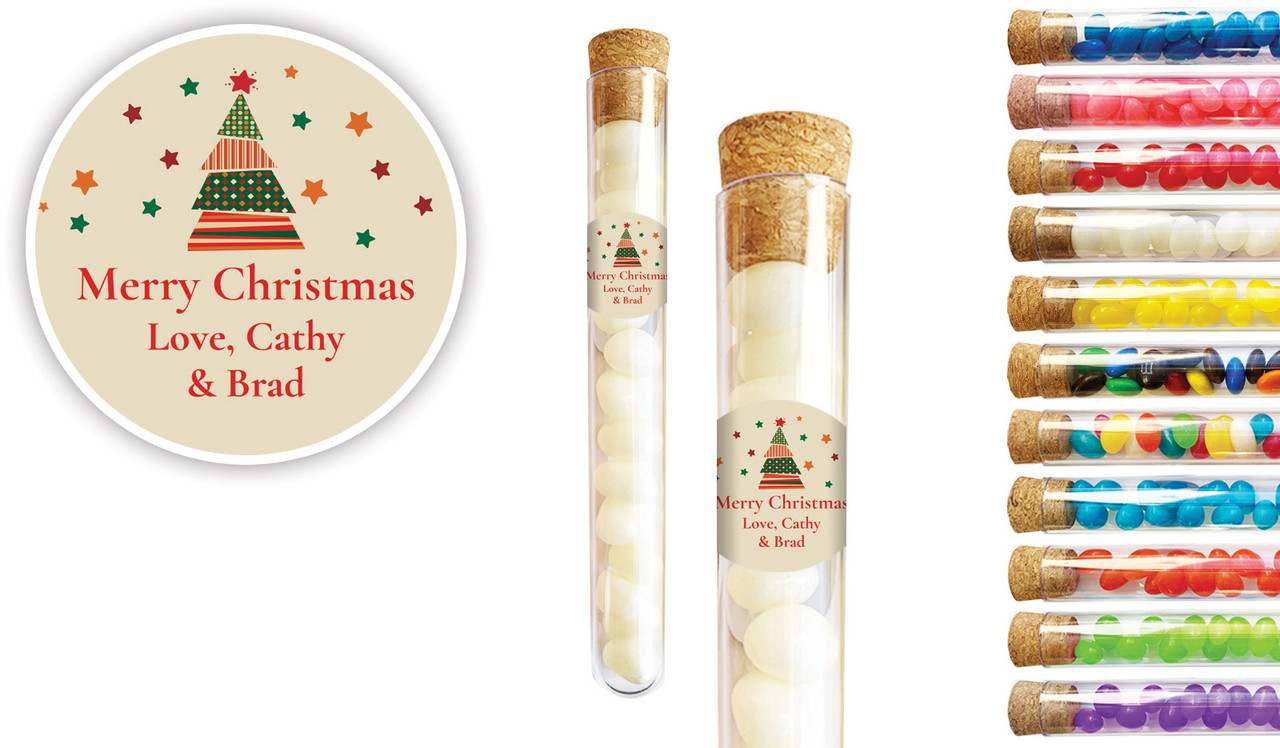 Abstract Tree Christmas Personalised Test Tubes