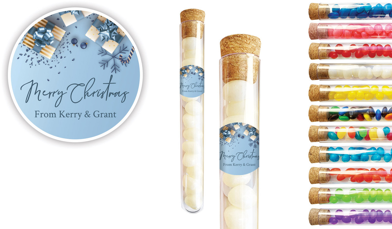 Baby Blue Christmas Personalised Test Tubes