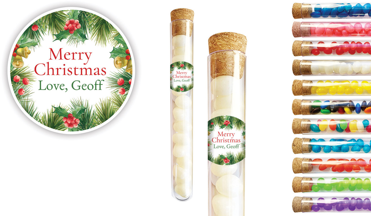Branch Border Christmas Personalised Test Tubes