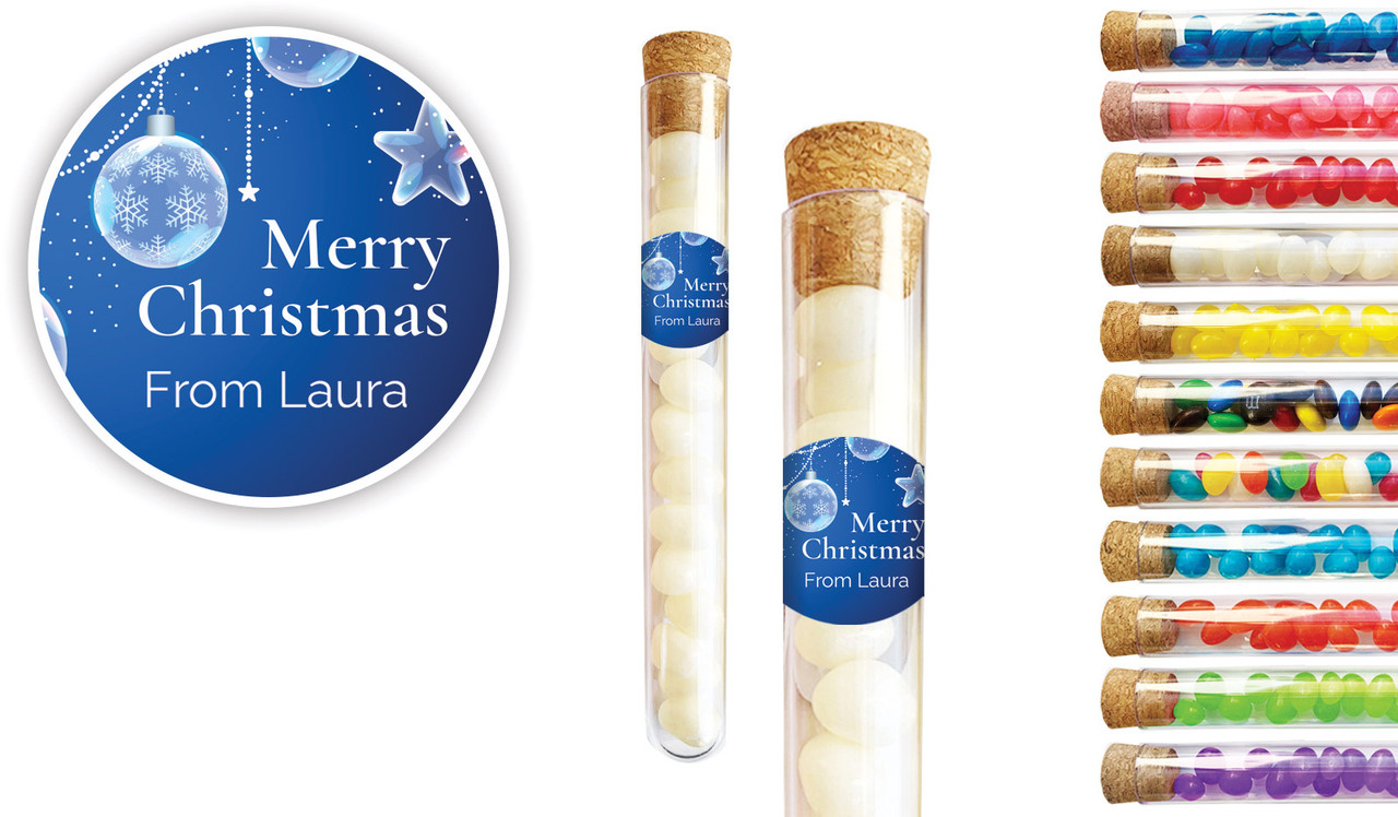 Crystal Baubles Christmas Personalised Test Tubes
