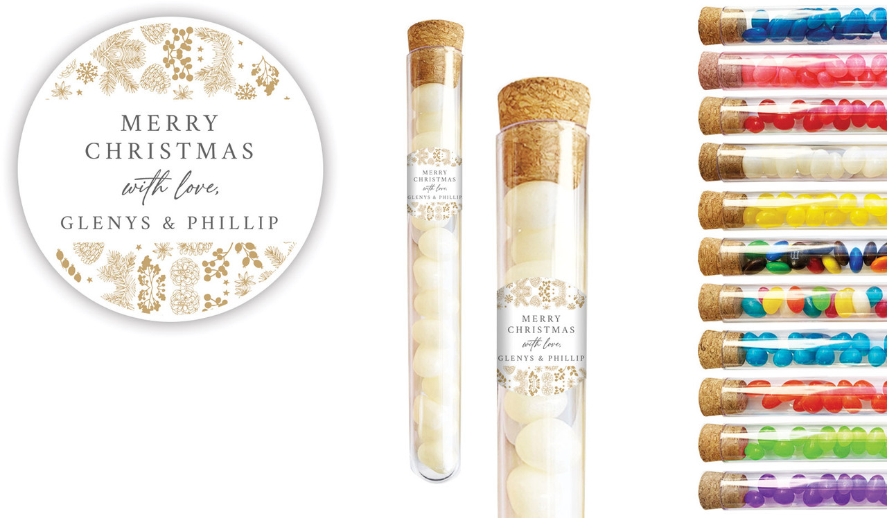Elegant Underbrush Christmas Personalised Test Tubes