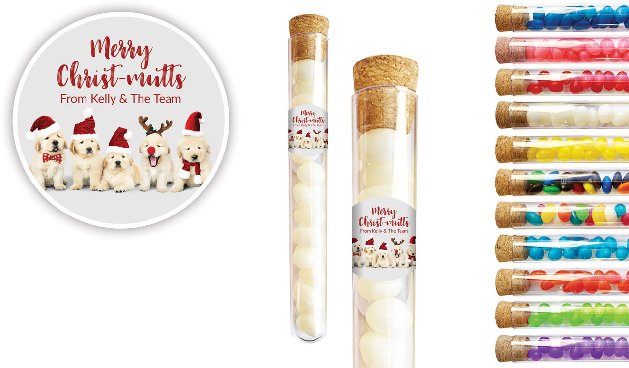 Gorgeous Puppies Christmas Personalised Test Tubes