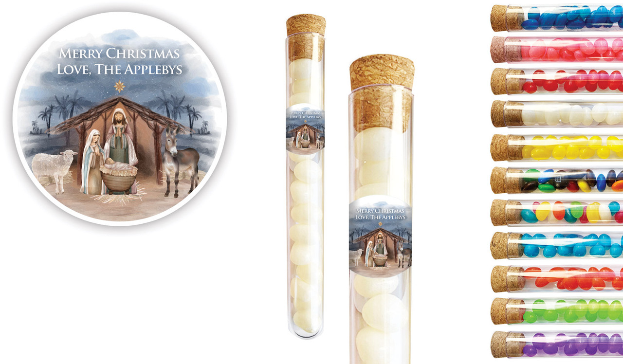 Nativity Scene Christmas Personalised Test Tubes