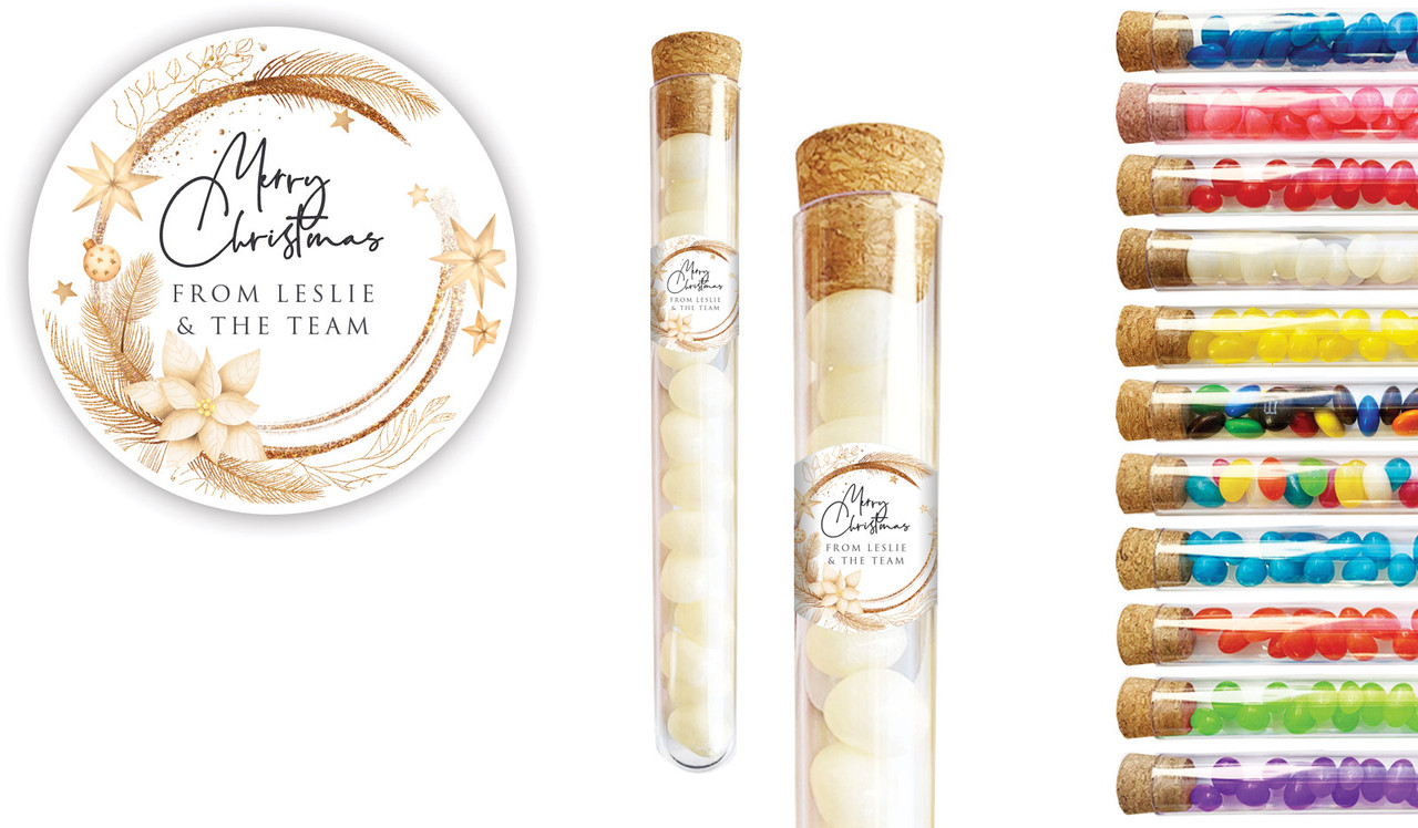 Natural Gold Christmas Personalised Test Tubes