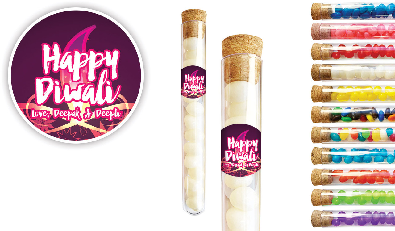 Abstract Flame Diwali Personalised Test Tubes