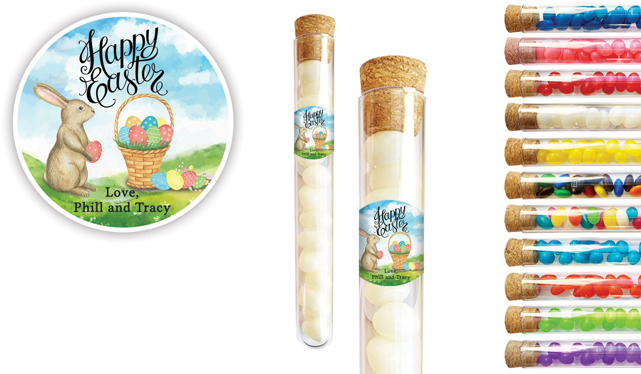 Bunny And Basket Easter Personalised Test Tubes