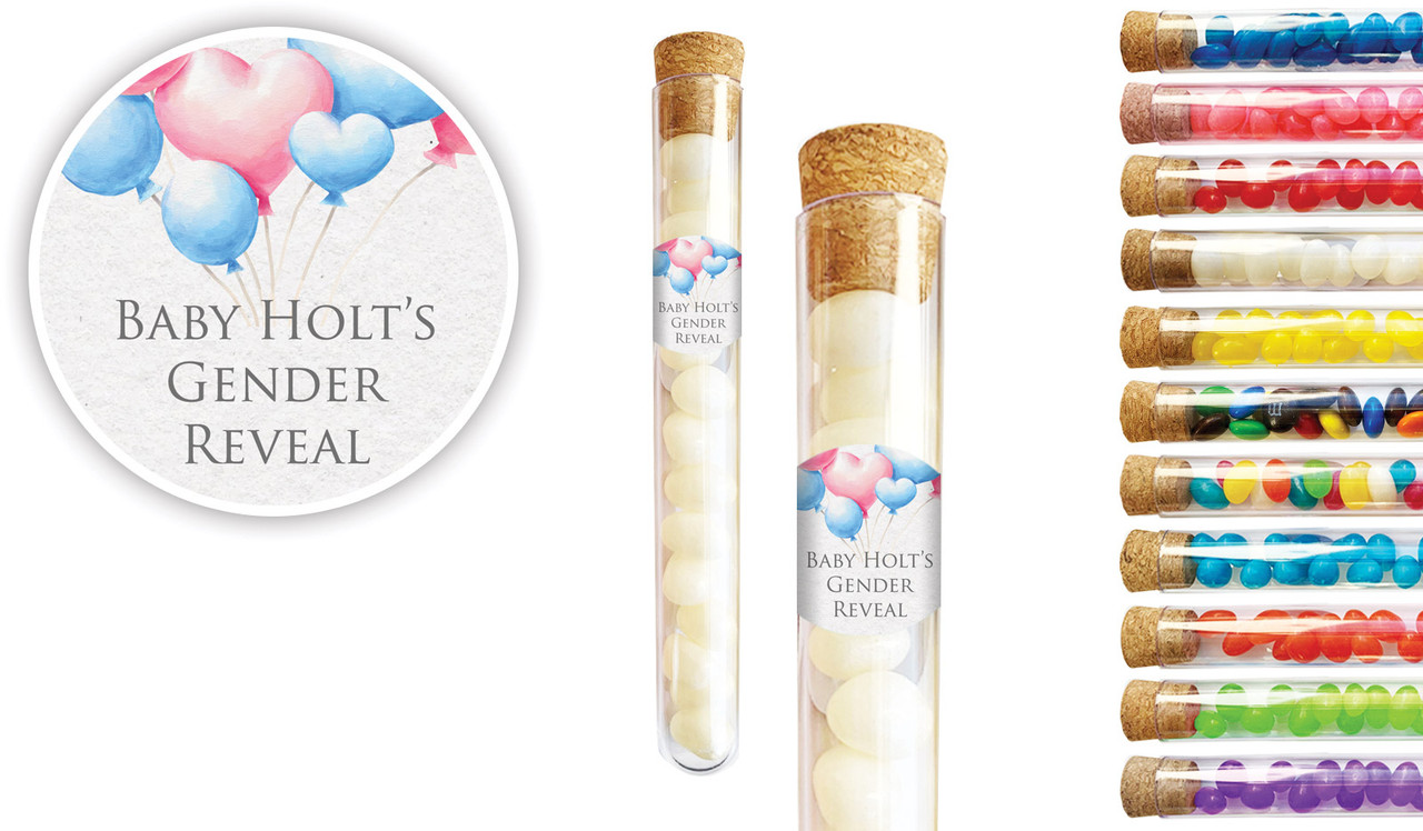 Balloons Gender Reveal Personalised Test Tubes