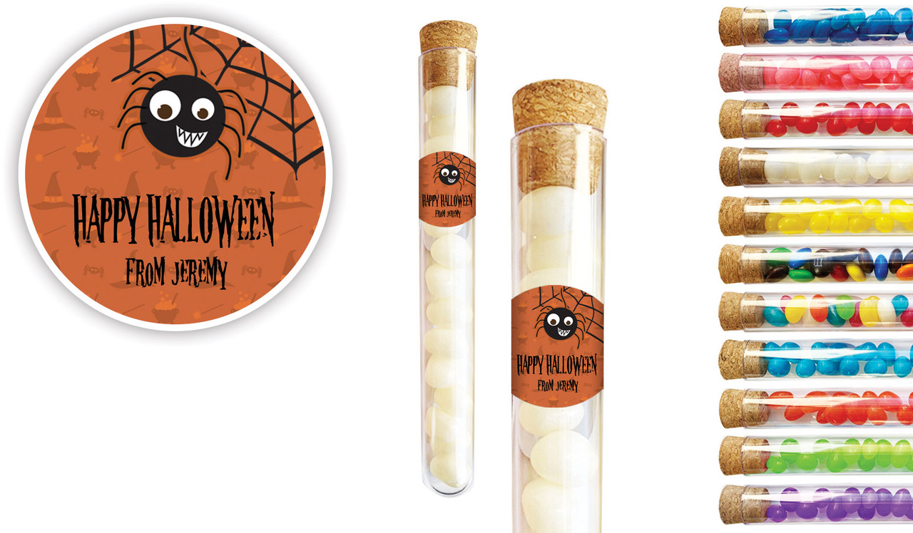 Spider Halloween Personalised Test Tubes