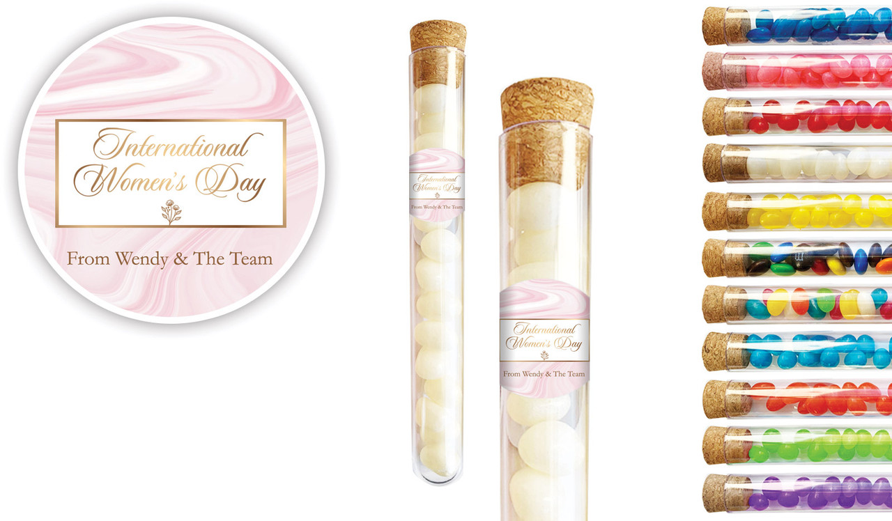 Pink Marble International Womens Day Personalised Test Tubes