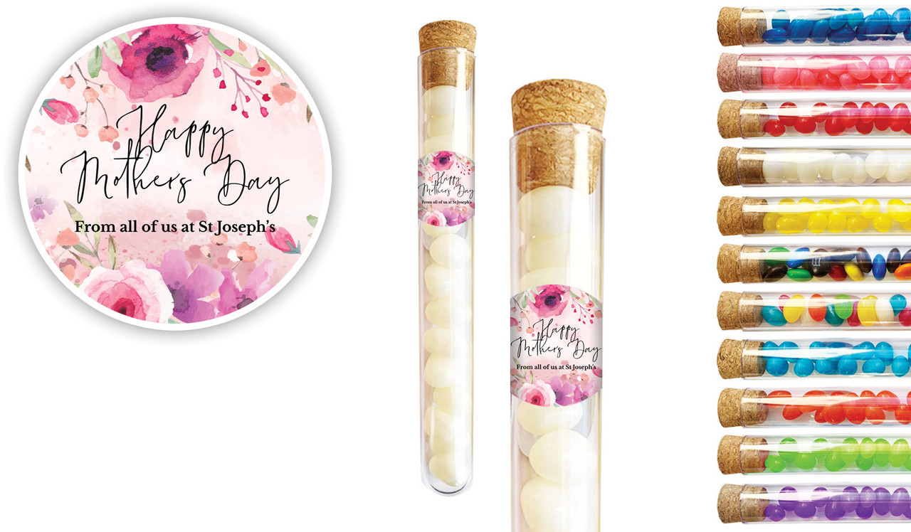 Floral Watercolour Mothers Day Personalised Test Tubes