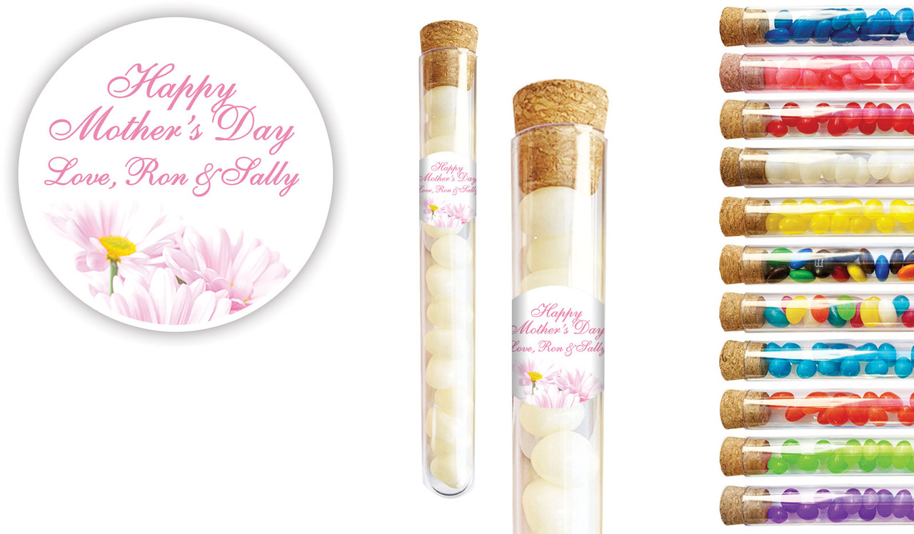 Pink Daisies Mothers Day Personalised Test Tubes