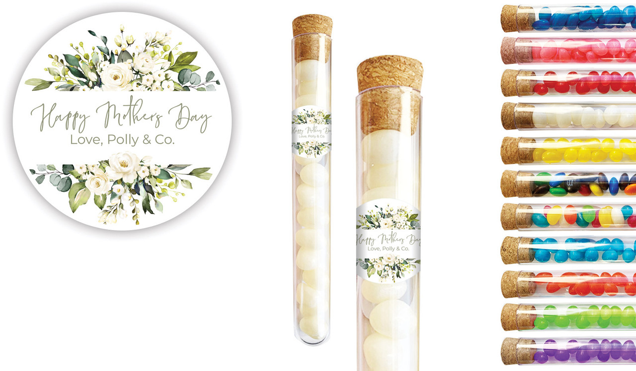 White Roses Mothers Day Personalised Test Tubes