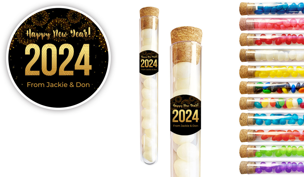 Black And Gold New Years Eve Personalised Test Tubes