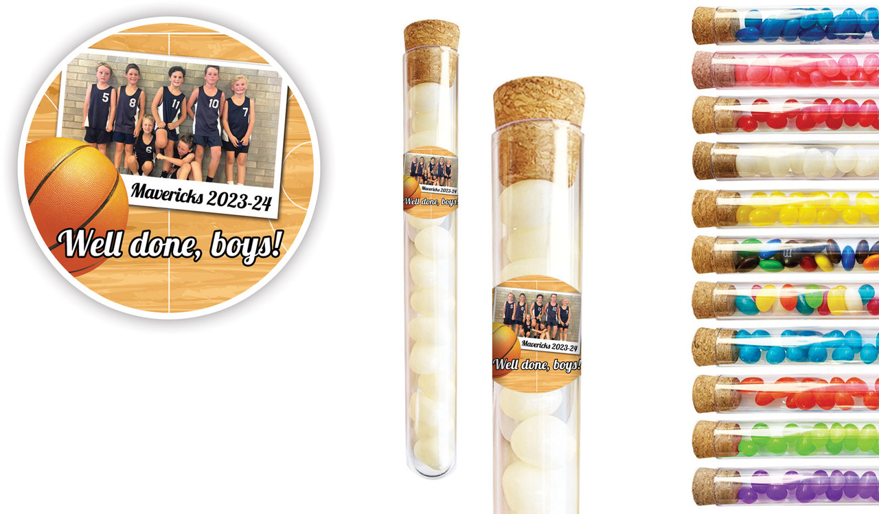 Basketball Photo Personalised Sports Club Test Tubes