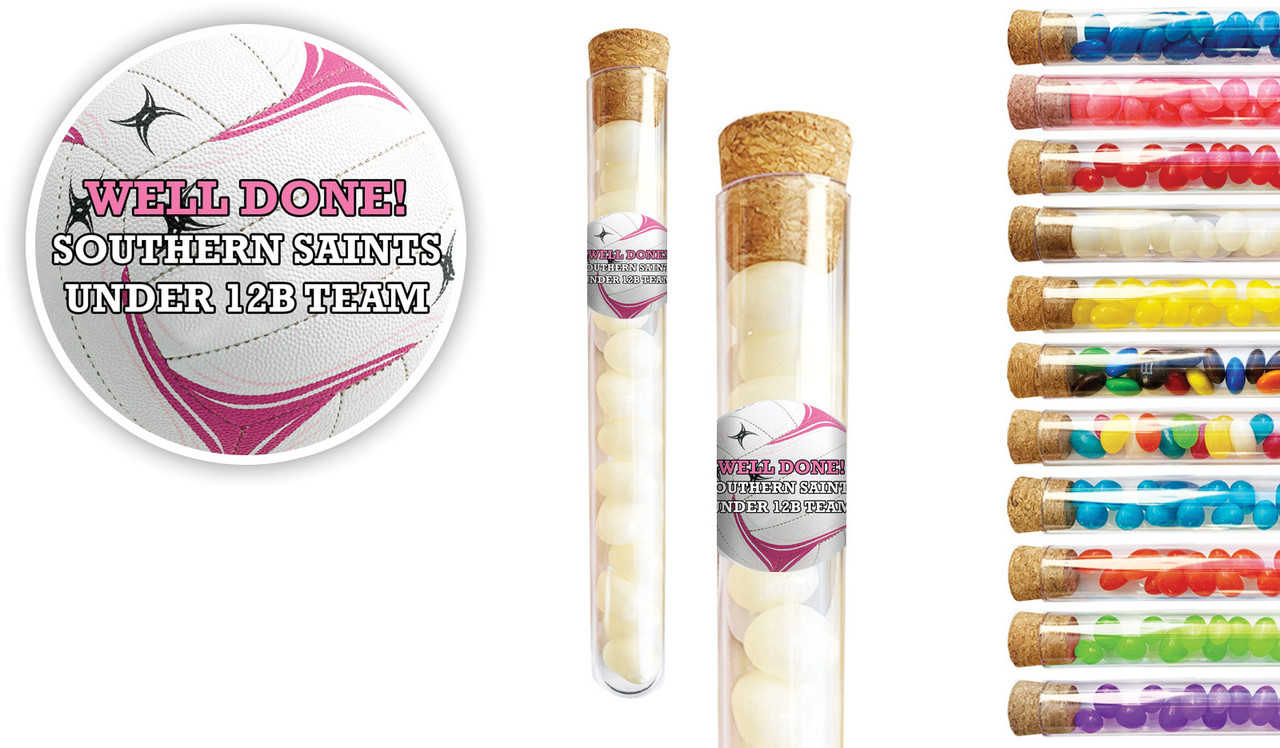 Netball Ball Personalised Sports Club Test Tubes