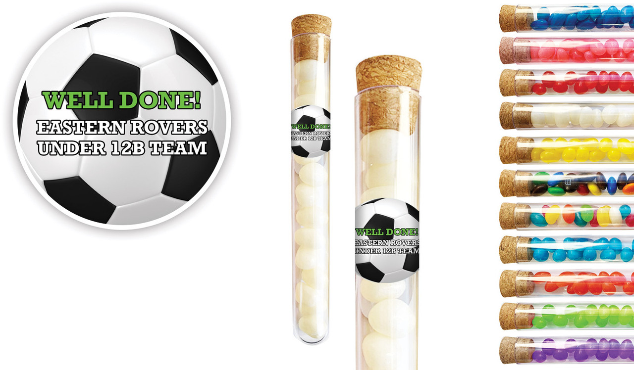 Soccer Ball Personalised Sports Club Test Tubes