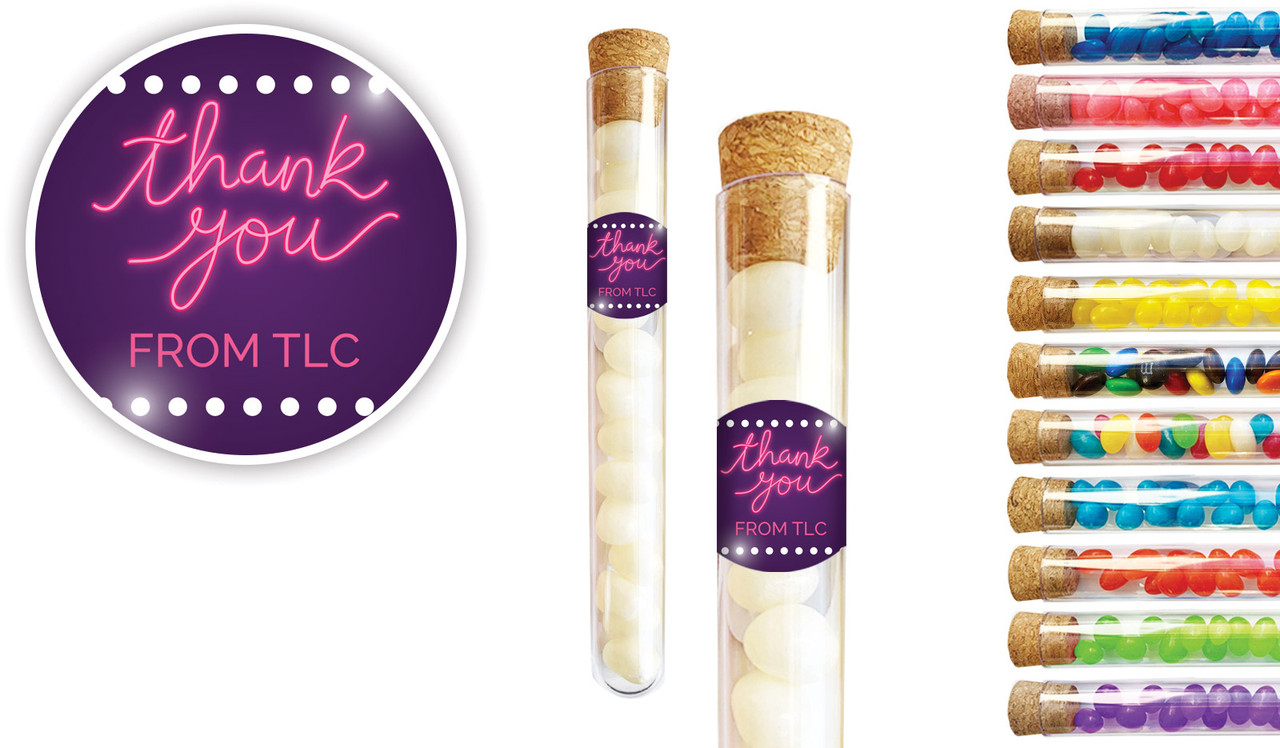 Neon Sign Thank You Personalised Test Tubes