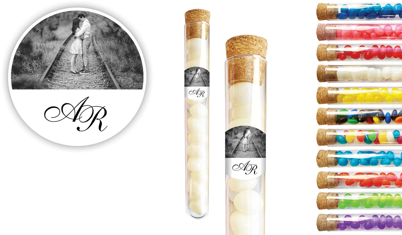 Add A Photo White Wedding Personalised Test Tubes