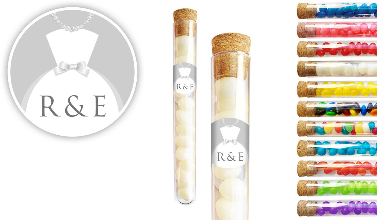 Bride & Groom Dress Wedding Personalised Test Tubes