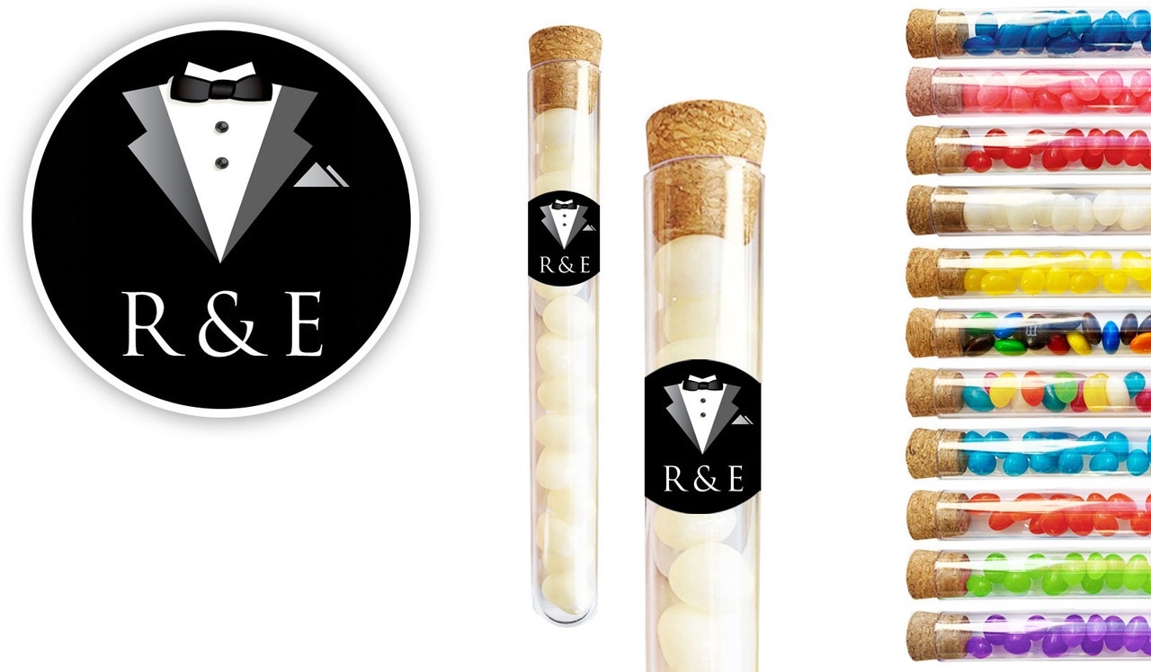 Bride & Groom Suit Wedding Personalised Test Tubes