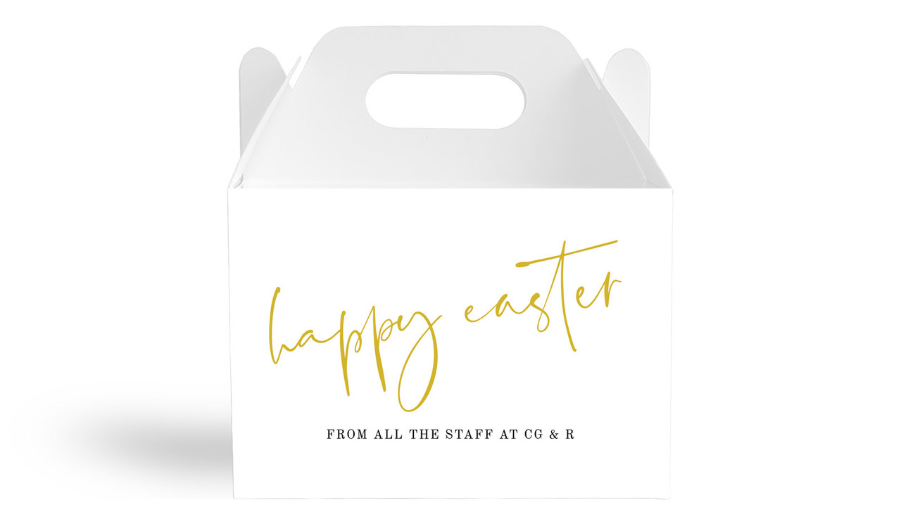 Gold On White Easter Gable Favour Box
