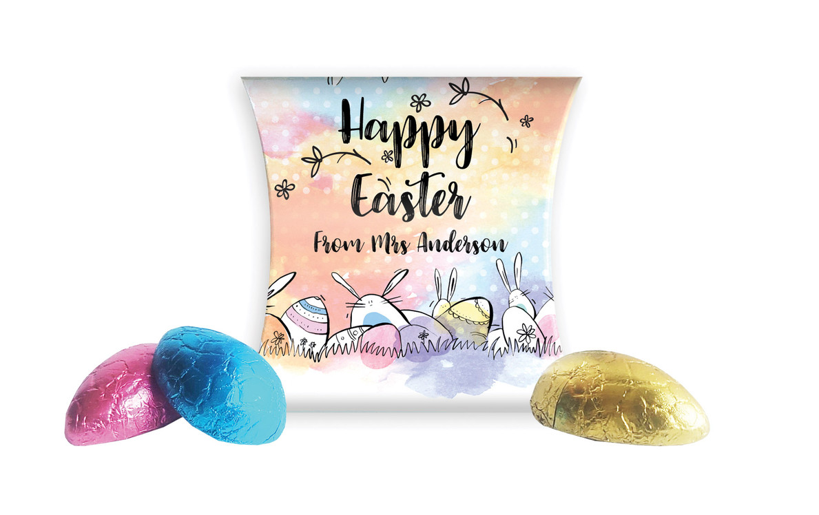 Rainbow Bunnies Easter Pillow Box