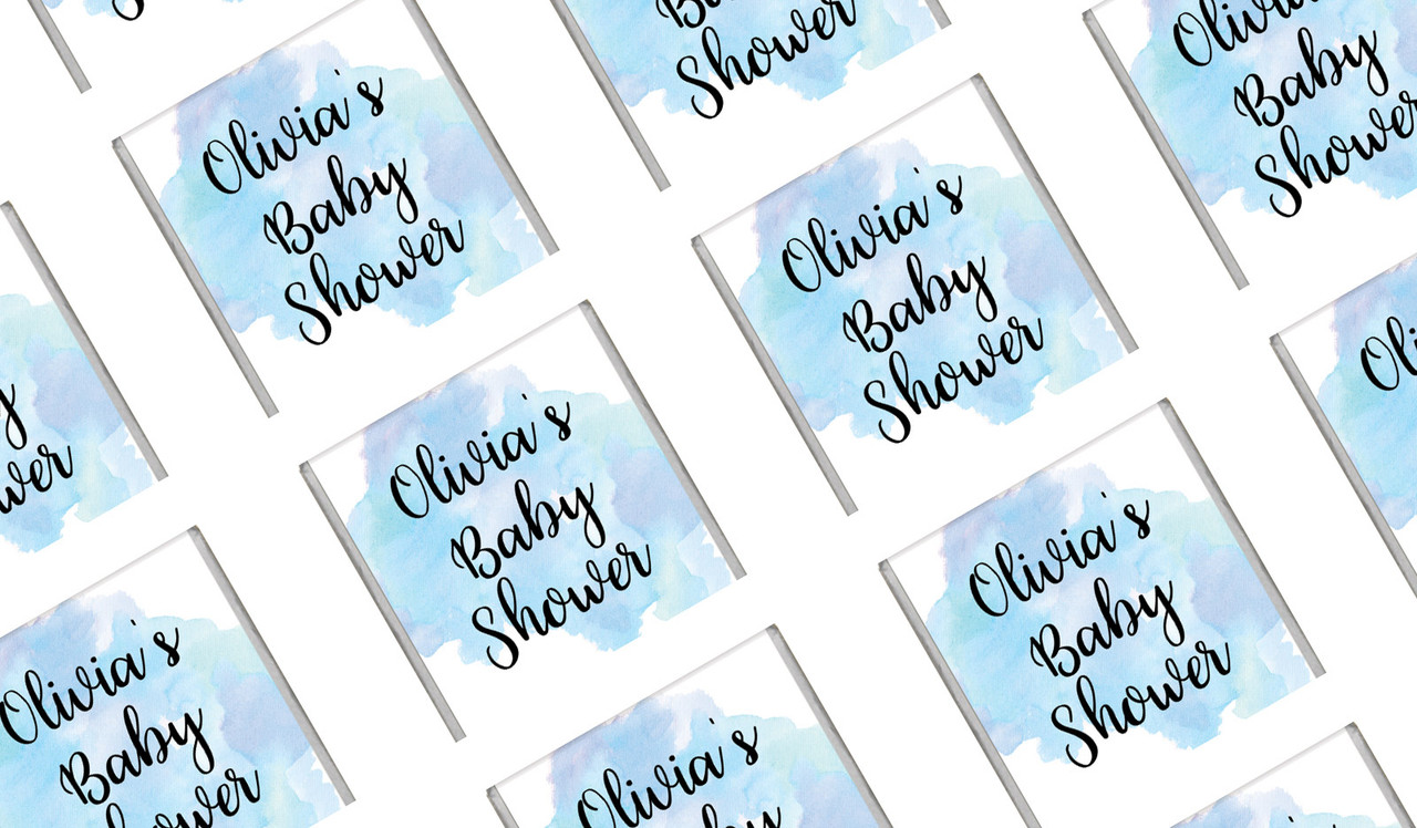 A Splash Of Watercolour In Blue Baby Shower Mini Chocolates