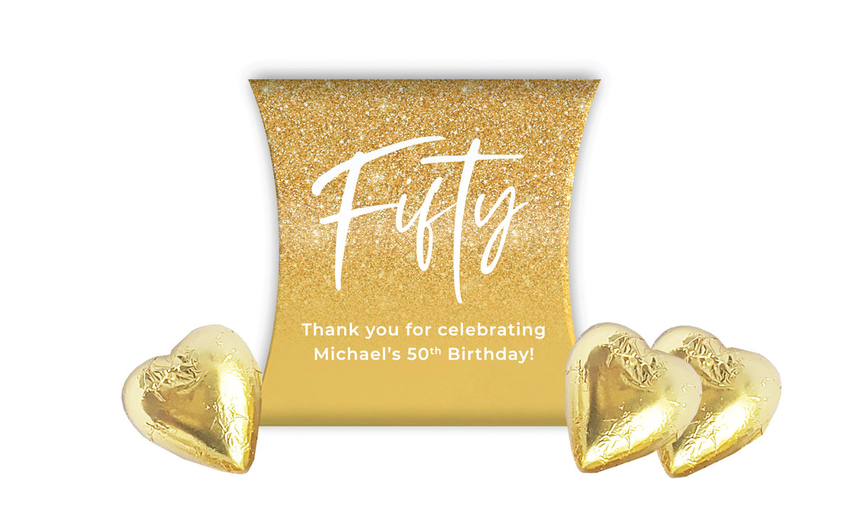 50th Birthday Personalised Pillow Boxes