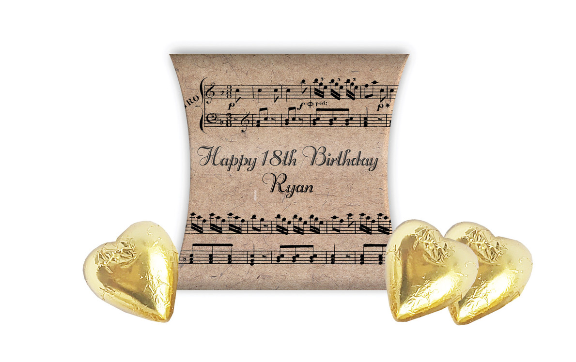 Music Notes Personalised Birthday Pillow Boxes