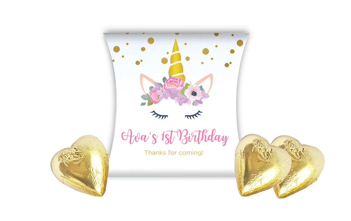 A Pretty Unicorn Kids Party Personalised Pillow Boxes