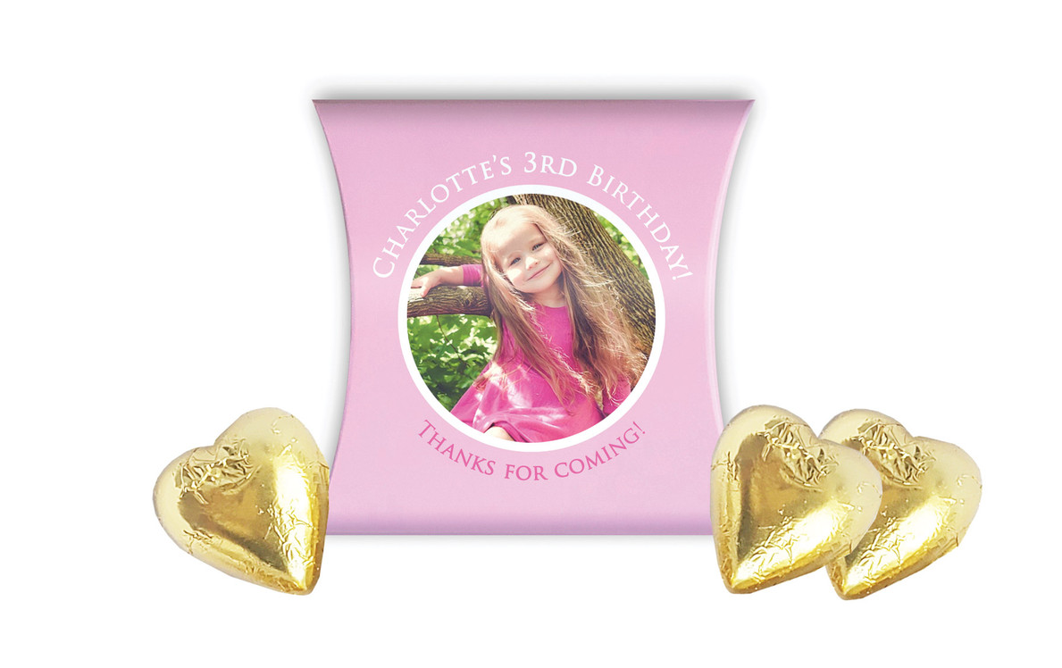 Add A Photo Girls Kids Party Personalised Pillow Boxes
