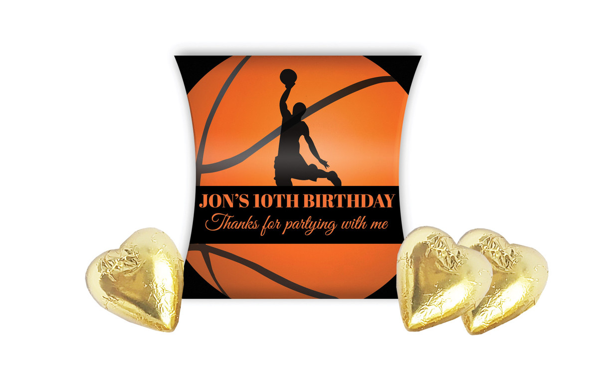 Basketball Kids Party Personalised Pillow Boxes