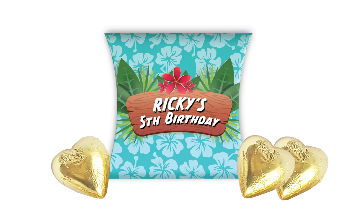 Hawaiian Luau Kids Party Personalised Pillow Boxes