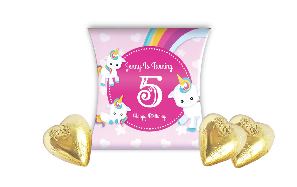 Unicorn Trio Kids Party Personalised Pillow Boxes
