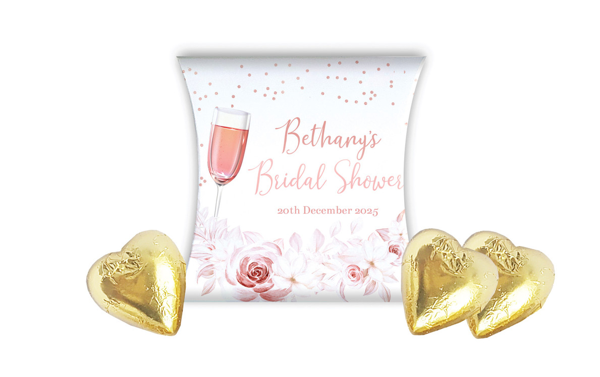 Bubbly Bridal Shower Personalised Pillow Boxes