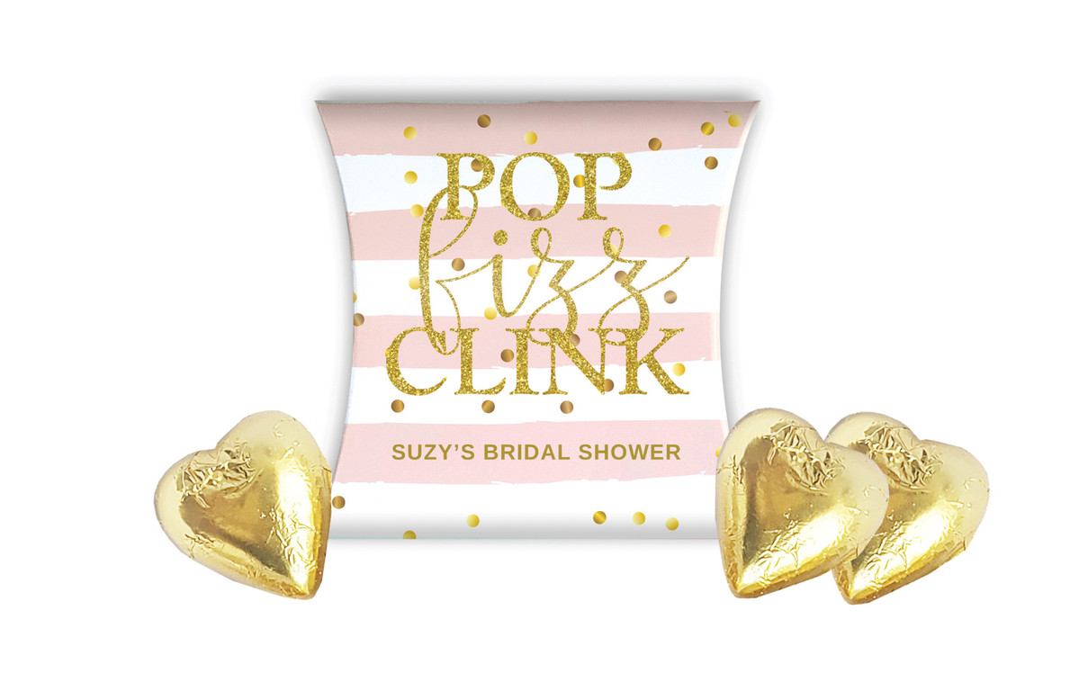 Pop Fizz Clink Bridal Shower Personalised Pillow Boxes