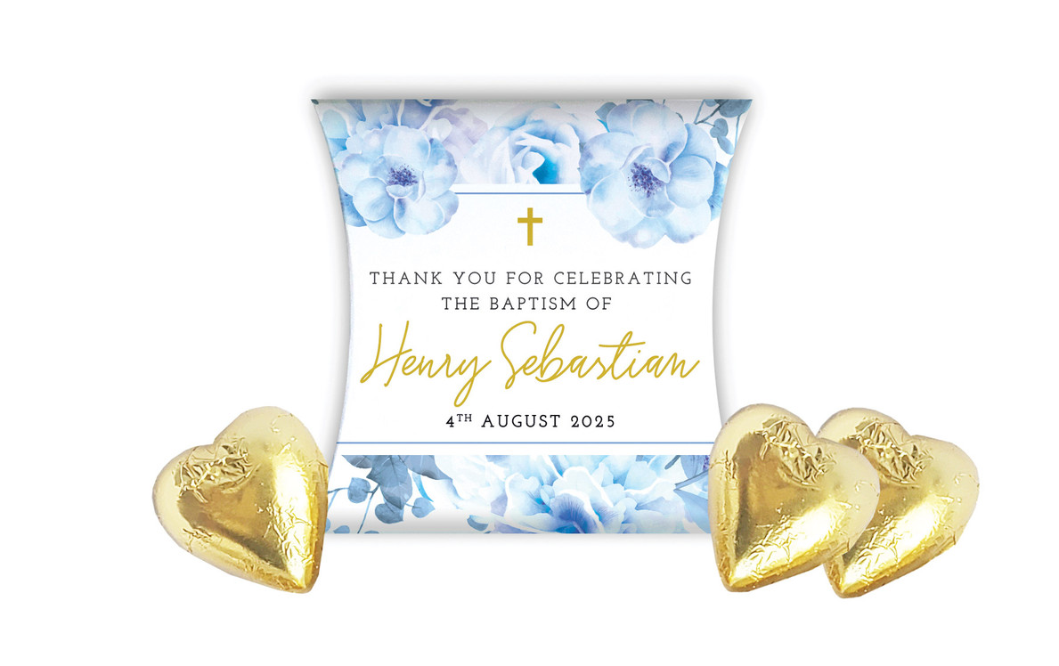 Floral Bed Christening Personalised Pillow Boxes