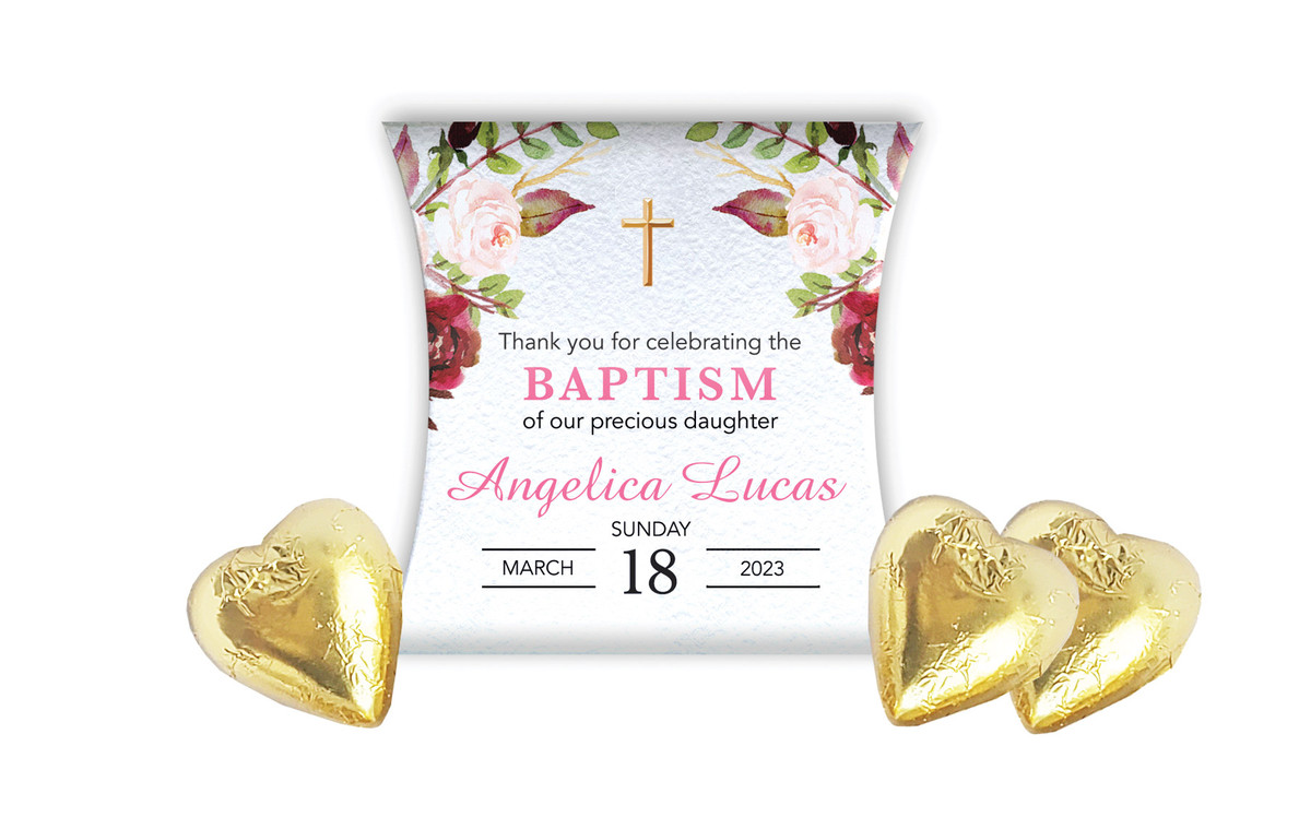 Pink Masala Christening Personalised Pillow Boxes