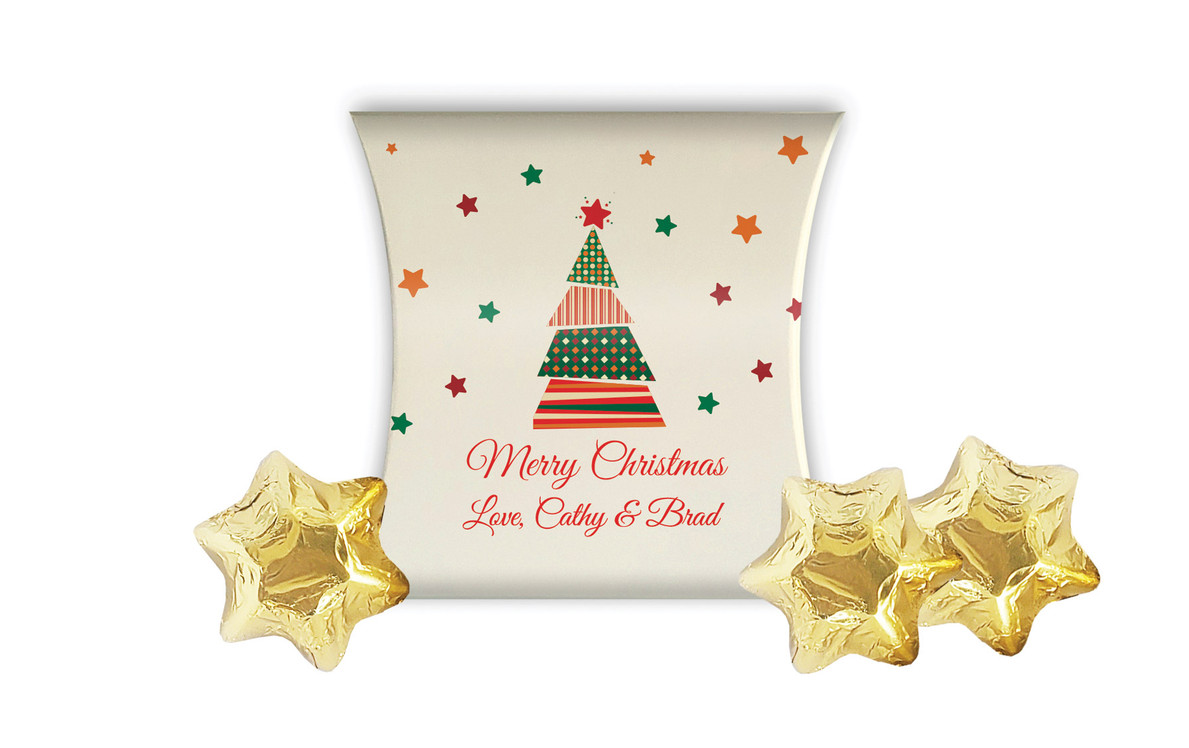 Abstract Tree Christmas Personalised Pillow Boxes