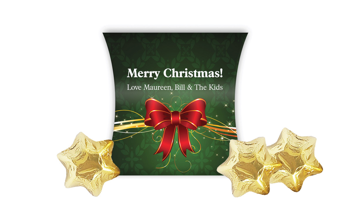 Christmas Bow Christmas Personalised Pillow Boxes