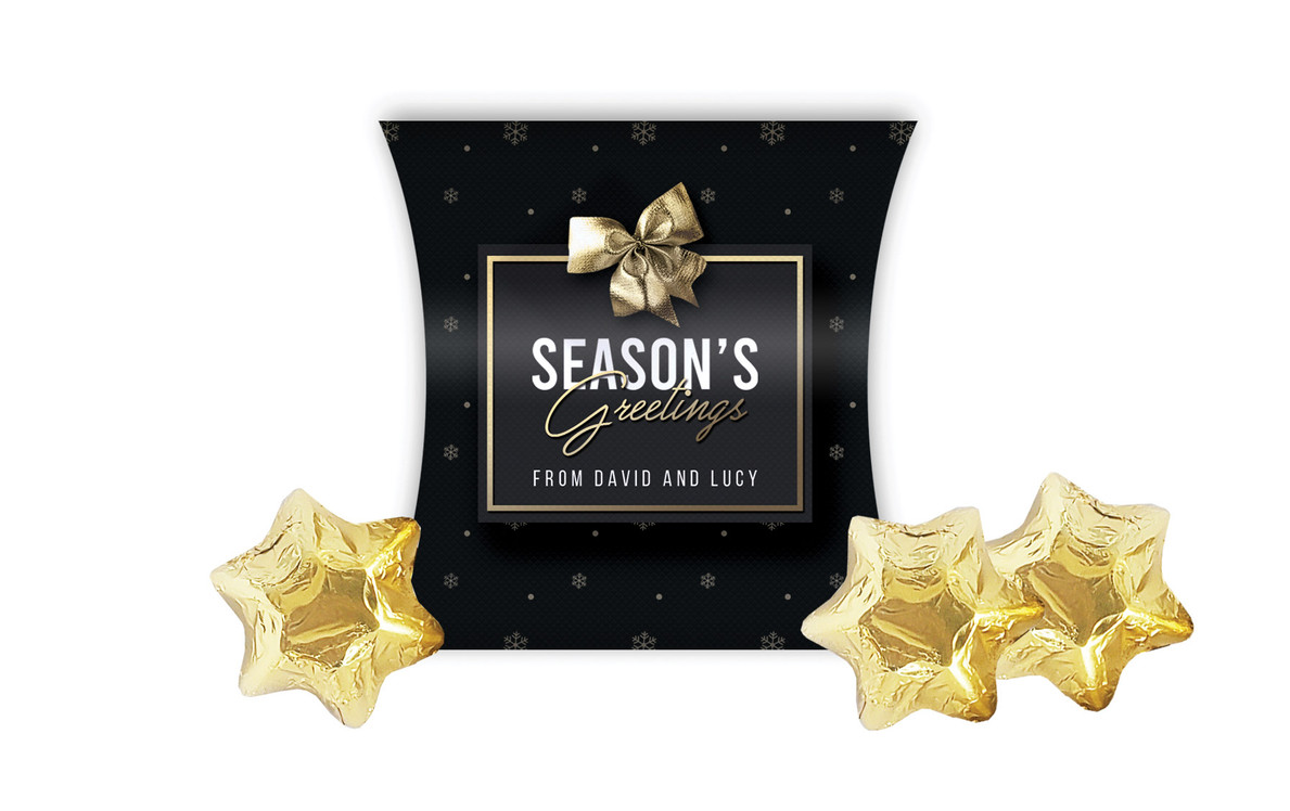 Glossy Gift Black Christmas Personalised Pillow Boxes