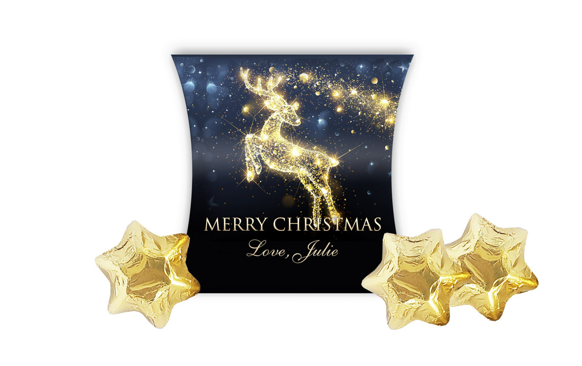 Glowing Reindeer Christmas Personalised Pillow Boxes