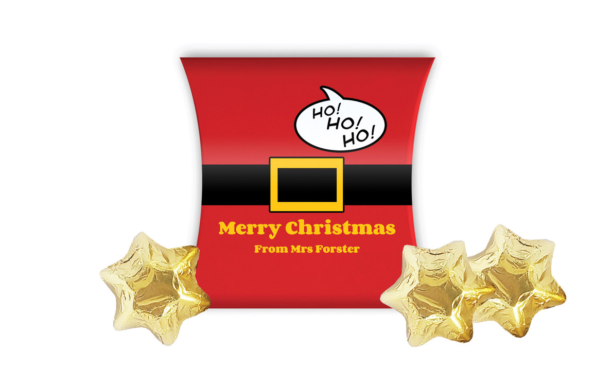 Santa Belt Christmas Personalised Pillow Boxes