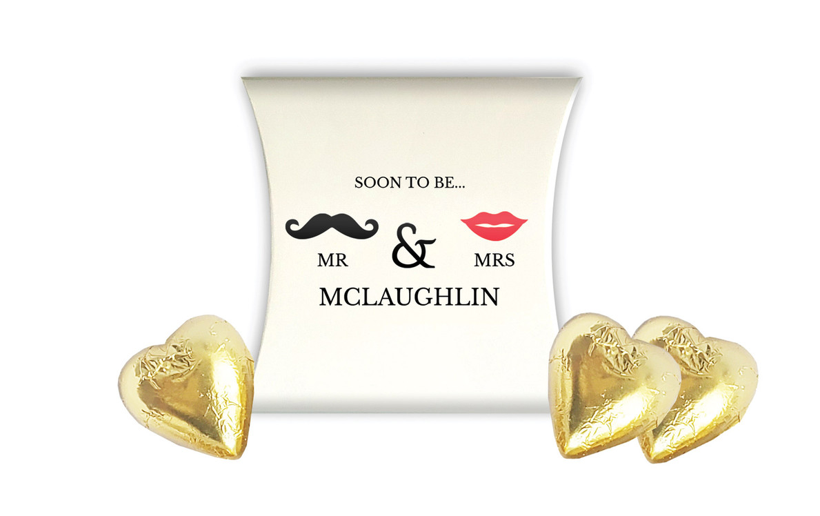 Mr & Mrs Engagement Personalised Pillow Boxes