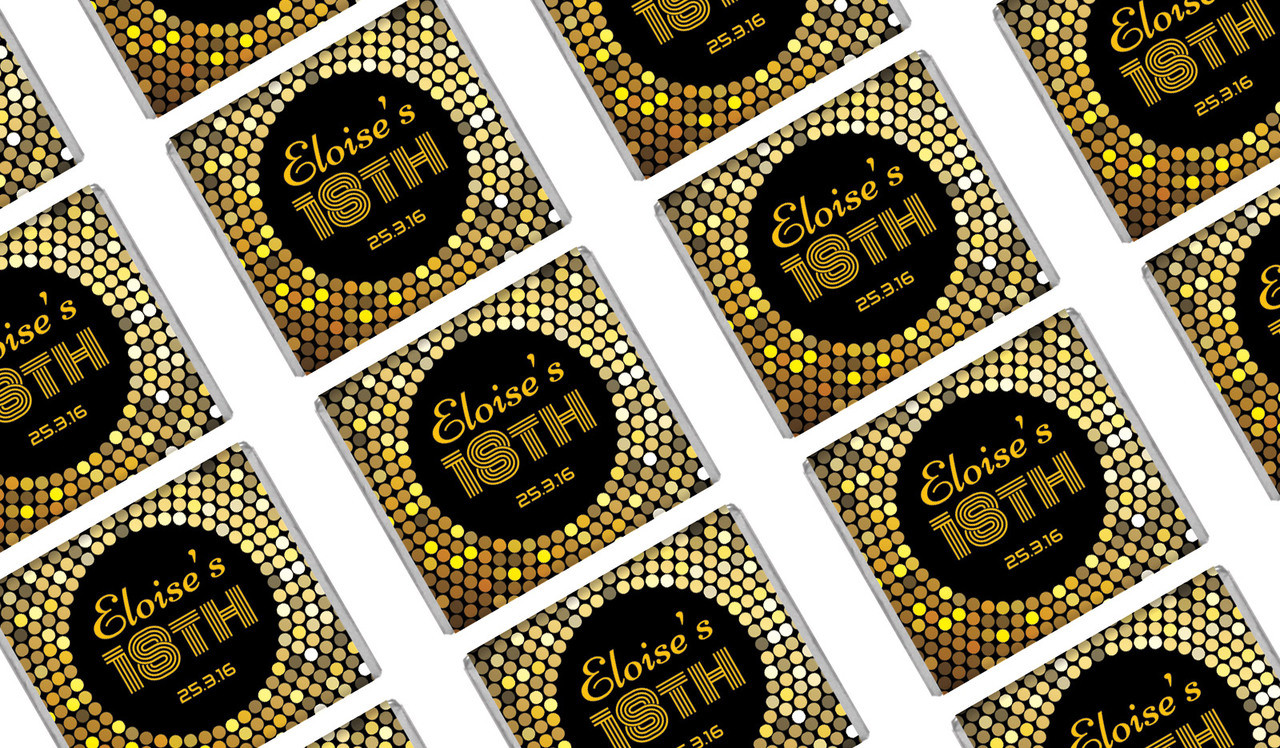 Gold Disco Birthday Mini Chocolates