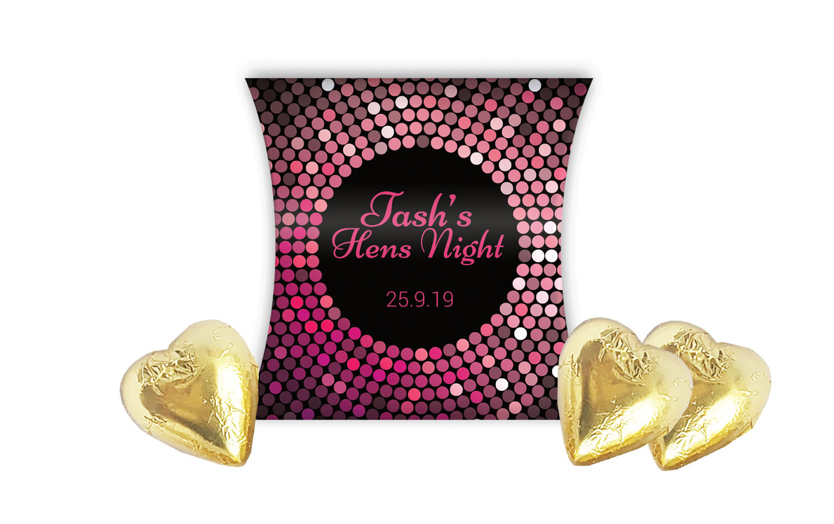 Pink Disco Hens Night Personalised Pillow Boxes