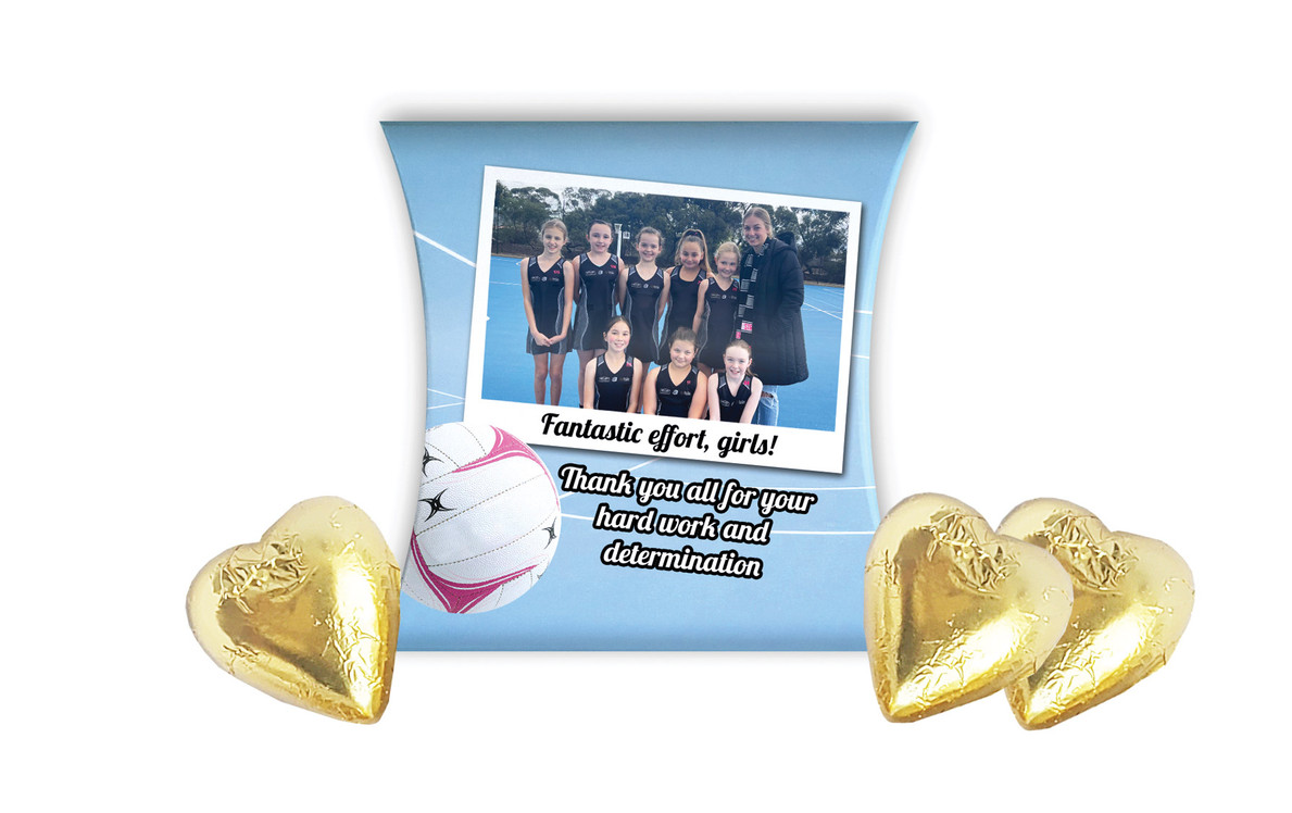 Netball Photo Personalised Sports Club Pillow Boxes