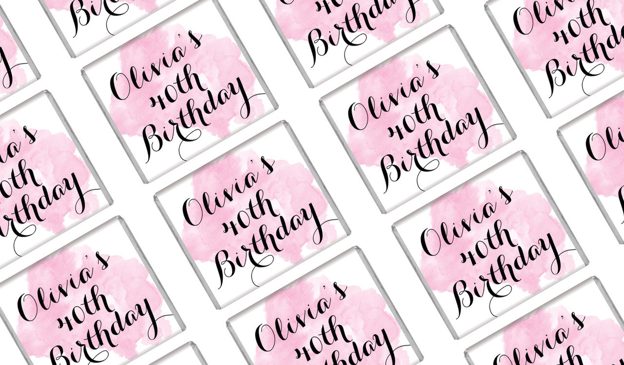 A Splash Of Watercolour In Pink Birthday Mini Chocolates