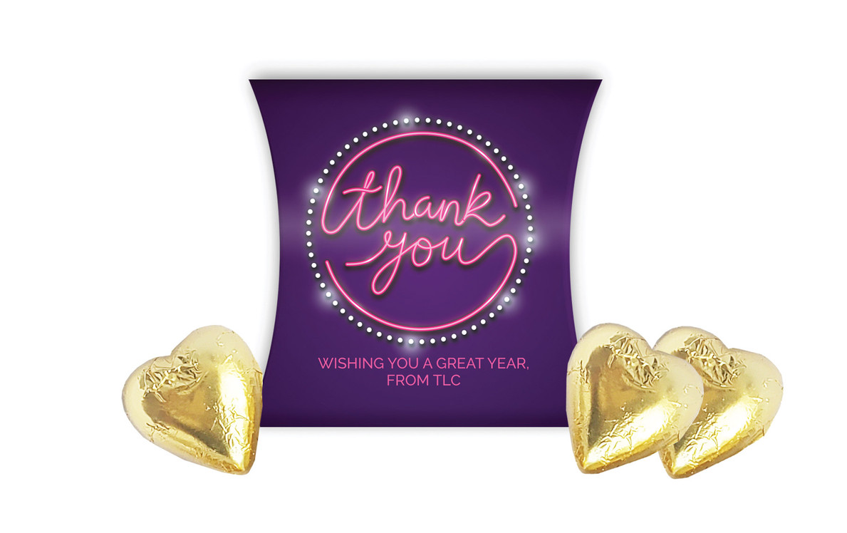 Neon Sign Thank You Personalised Pillow Boxes
