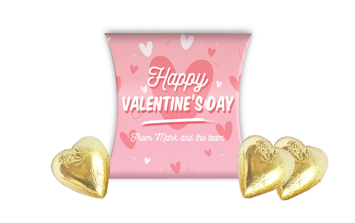 Fun Hearts Valentines Day Personalised Pillow Boxes